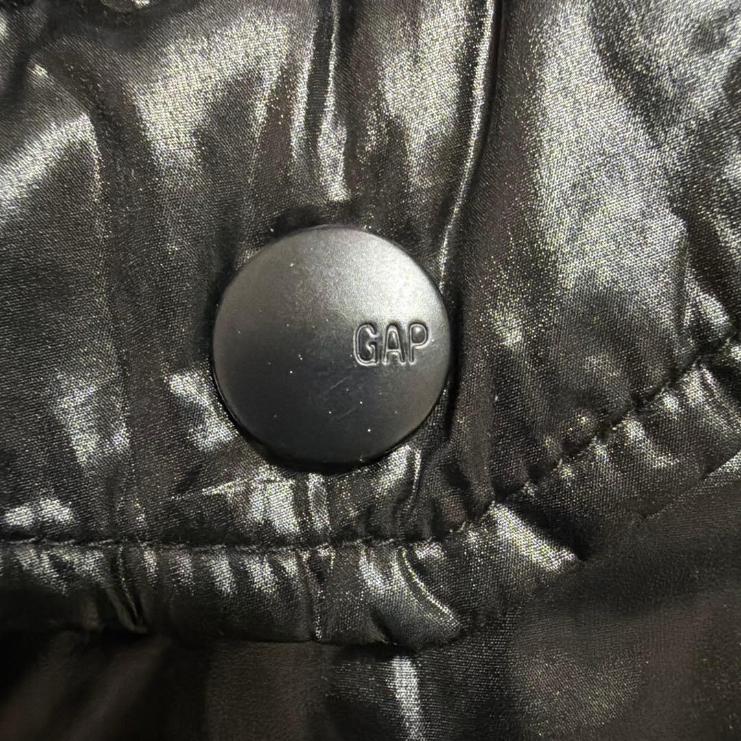 GAP ギャップ ダウンジャケット フード ファー 黒 光沢 Y2K 平成ギャル