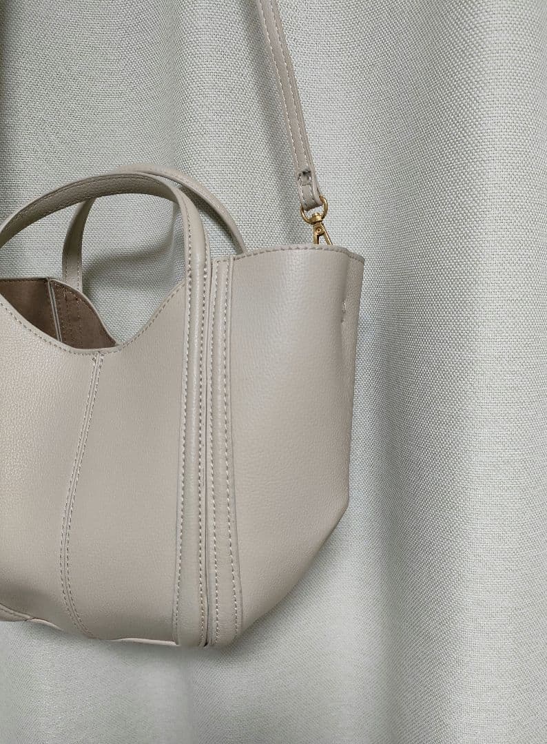 ZARA ザラ ステッチミニシティバッグ エクリュ ショルダーバッグ