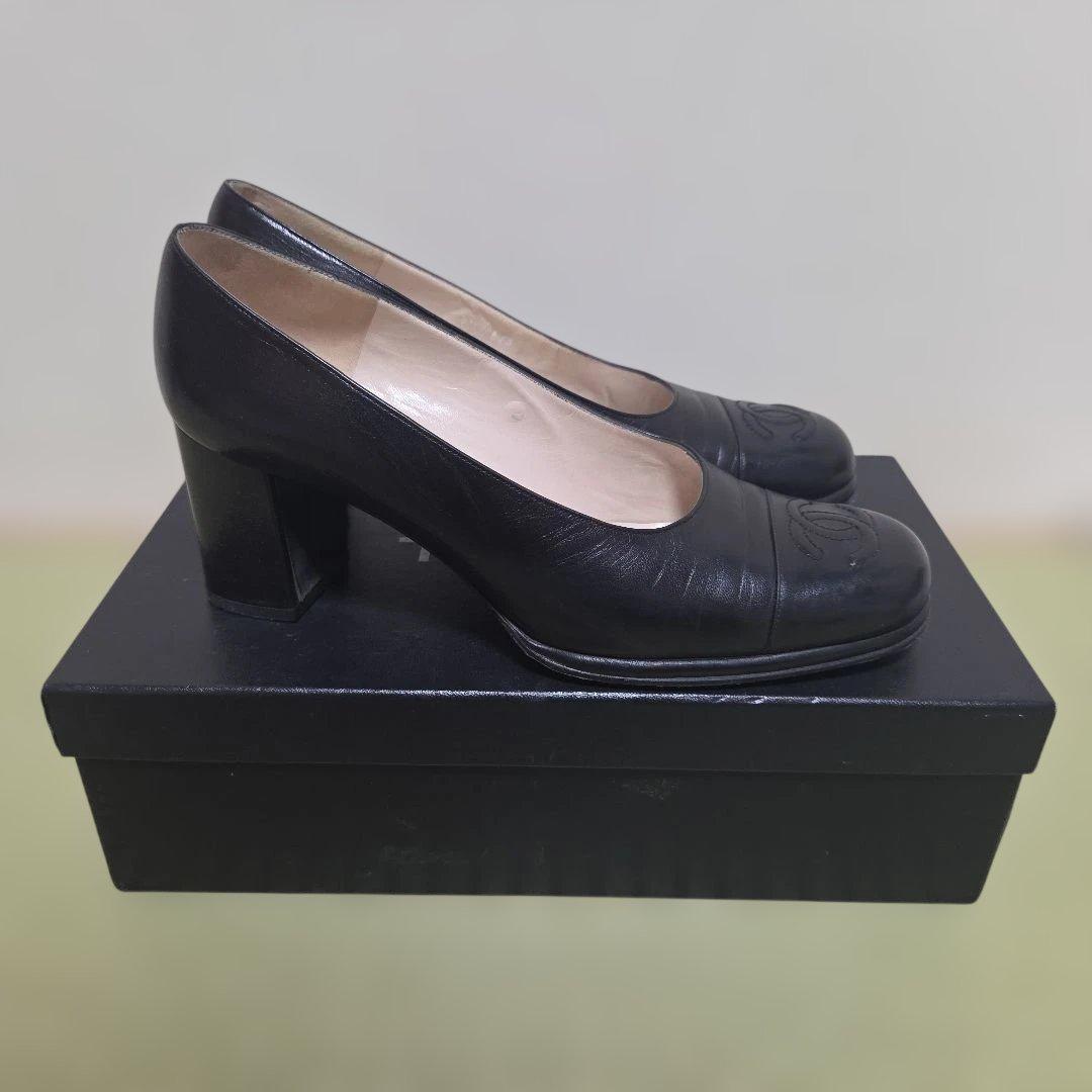 シャネル パンプス レザー ココマーク サイズ37.0 ブラック 24.0cm