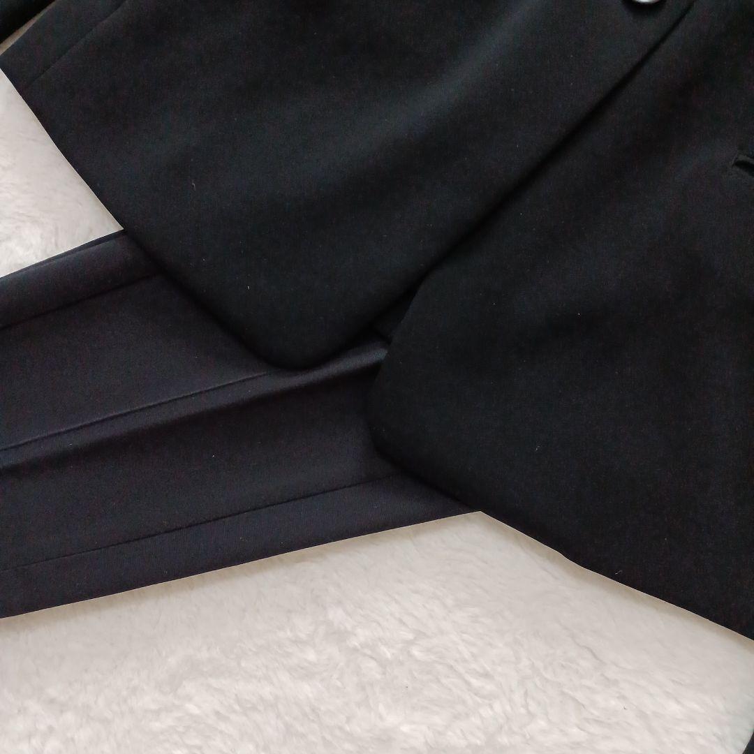 洗える！PLST プラステ ノーカラージャケット パンツ ブラック S 黒 XS