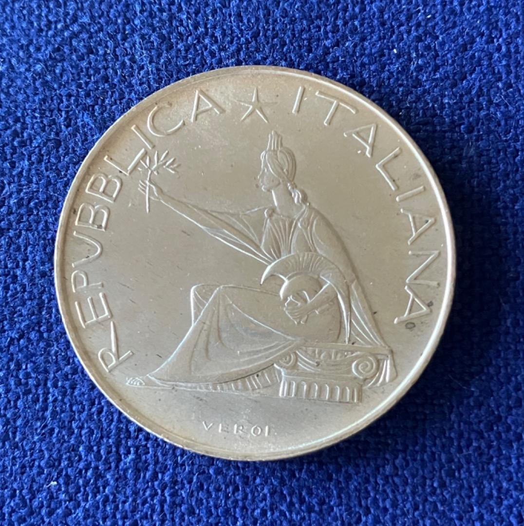 イタリア銀貨 500リラ 1961年 イタリア統一100周年記念 トウッリタ女神