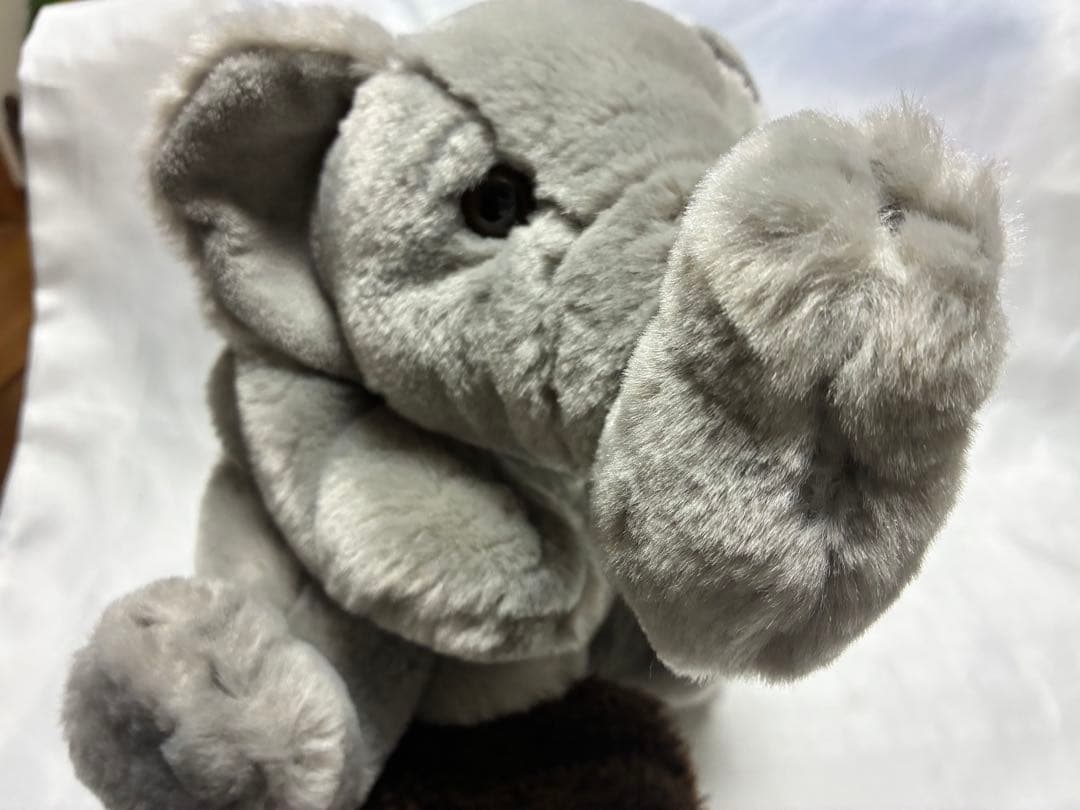 稀少　KORIMCO グレーの象のぬいぐるみ パペット　指人形　ビンテージ物