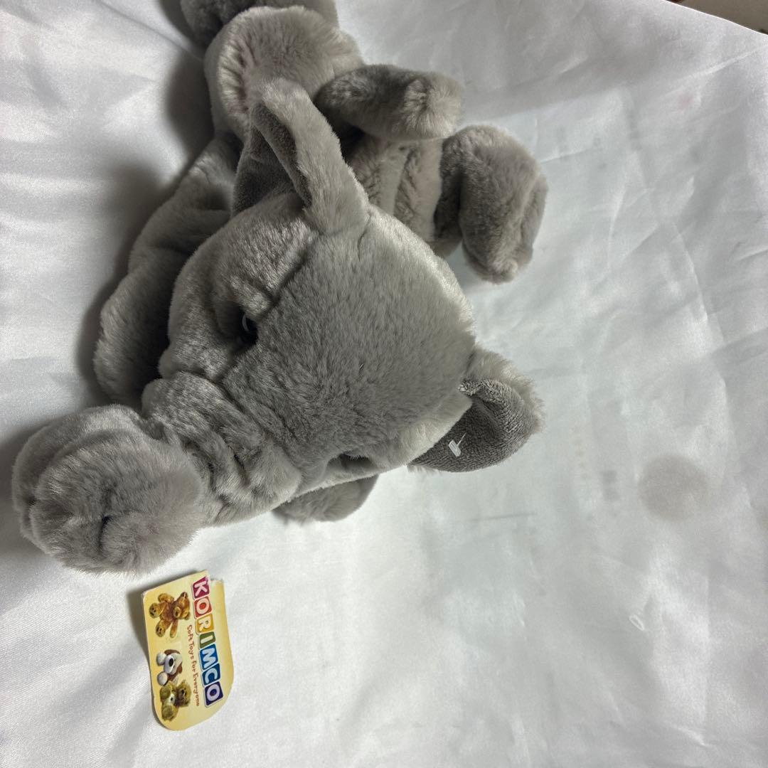 稀少　KORIMCO グレーの象のぬいぐるみ パペット　指人形　ビンテージ物