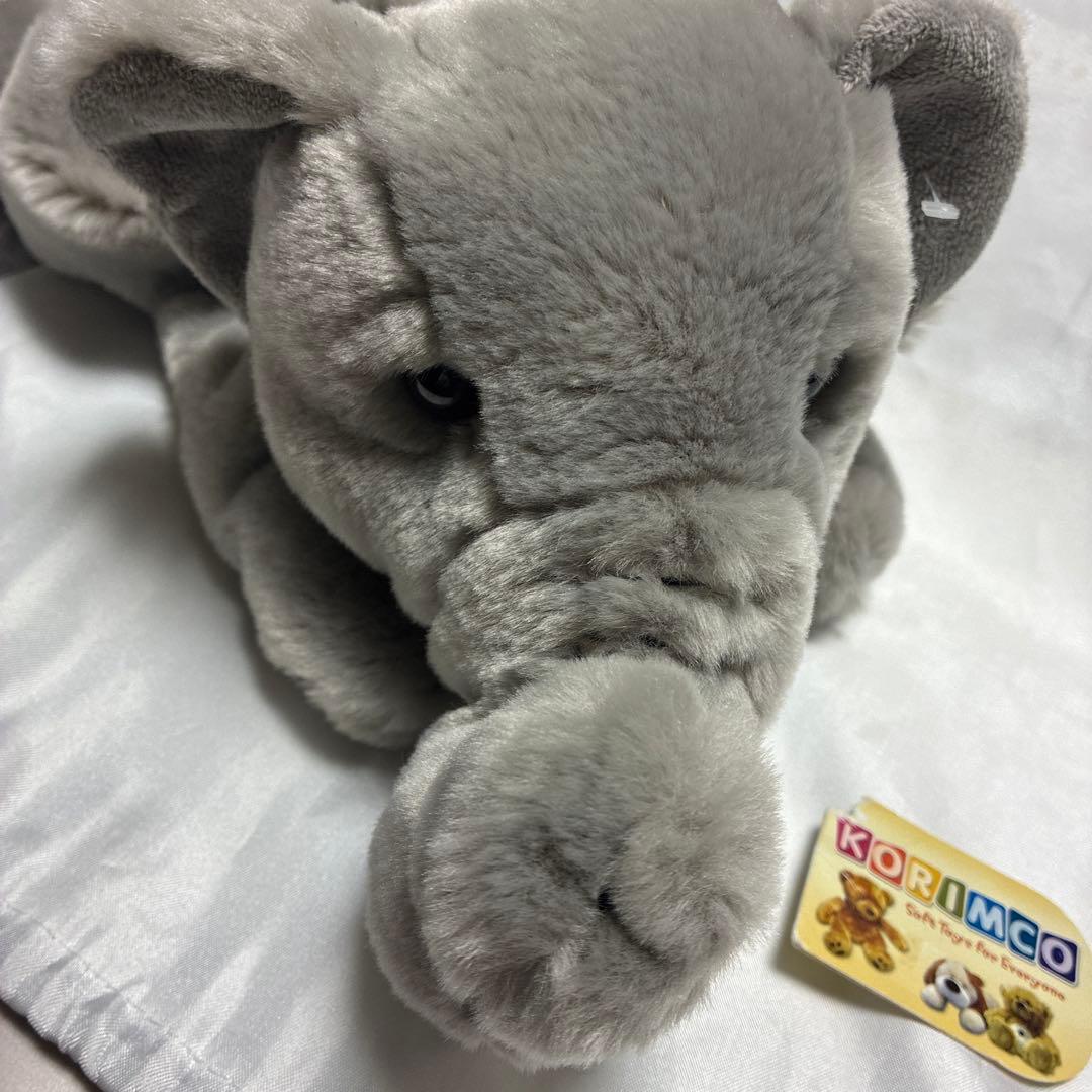 稀少　KORIMCO グレーの象のぬいぐるみ パペット　指人形　ビンテージ物