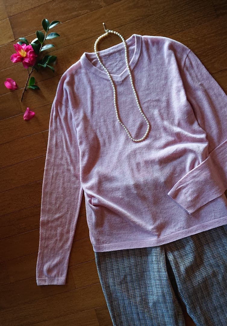 45R ☆ホール超ガーゼの908クリューネック/ピンクトップ♪ 45Rホール超ガーゼの908タートル: WOMEN｜45R