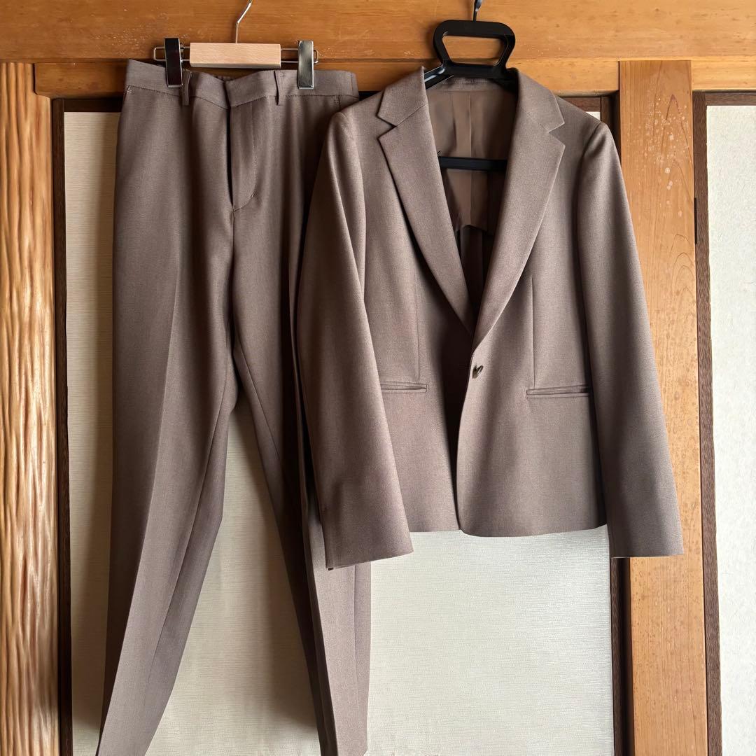 AOKI ブラウン ベージュ スーツ セットアップ LES MUES - メルカリ