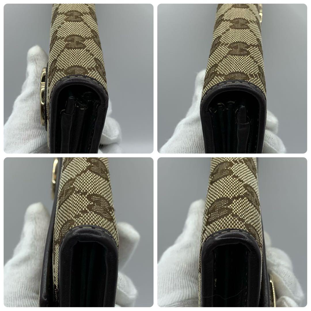 グッチ 長財布 ラブリーライン 251861 GGキャンバス ハート 金具 茶