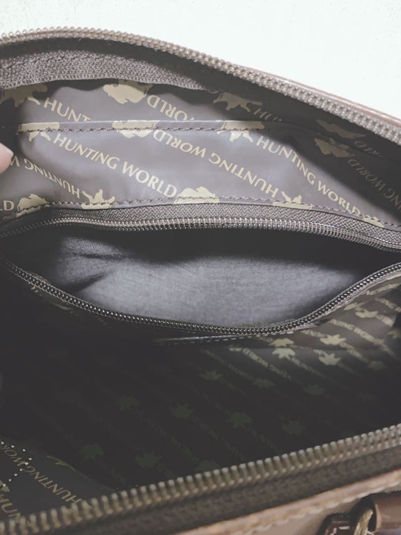 HUNTING WORLD ベージュ キャンバス ミニボストンバッグ - メルカリ