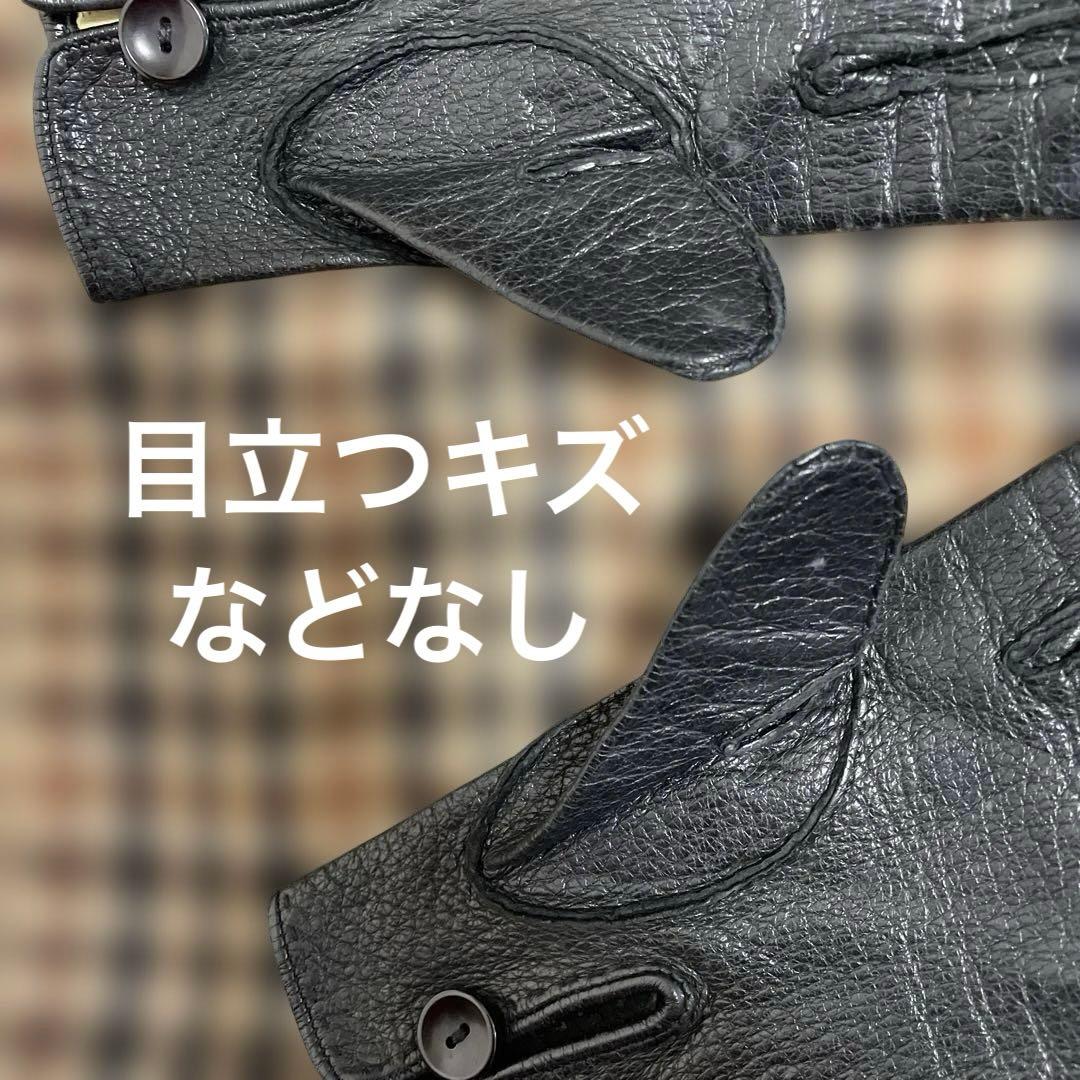 ヴィンテージ美品】HOGSKINイングランド製/ペッカリー本革手袋ブラック