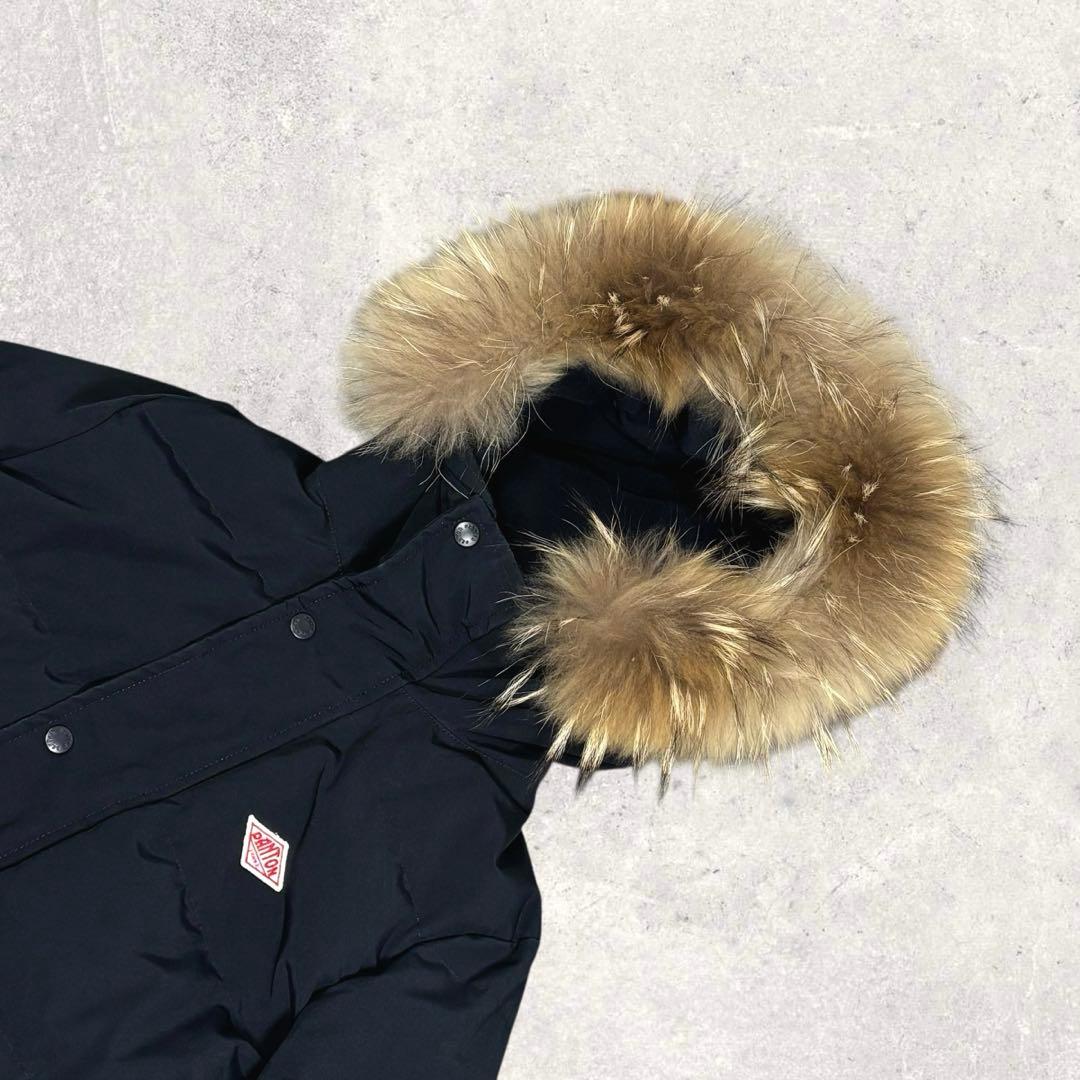 ダントン タッサーダウンコート ネイビー 36 リアルファー JD-8744