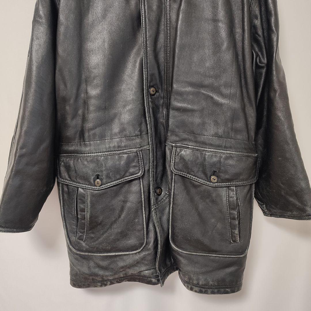 ヴィンテージ レザージャケット コート ブラック 羊革 エディスリマン