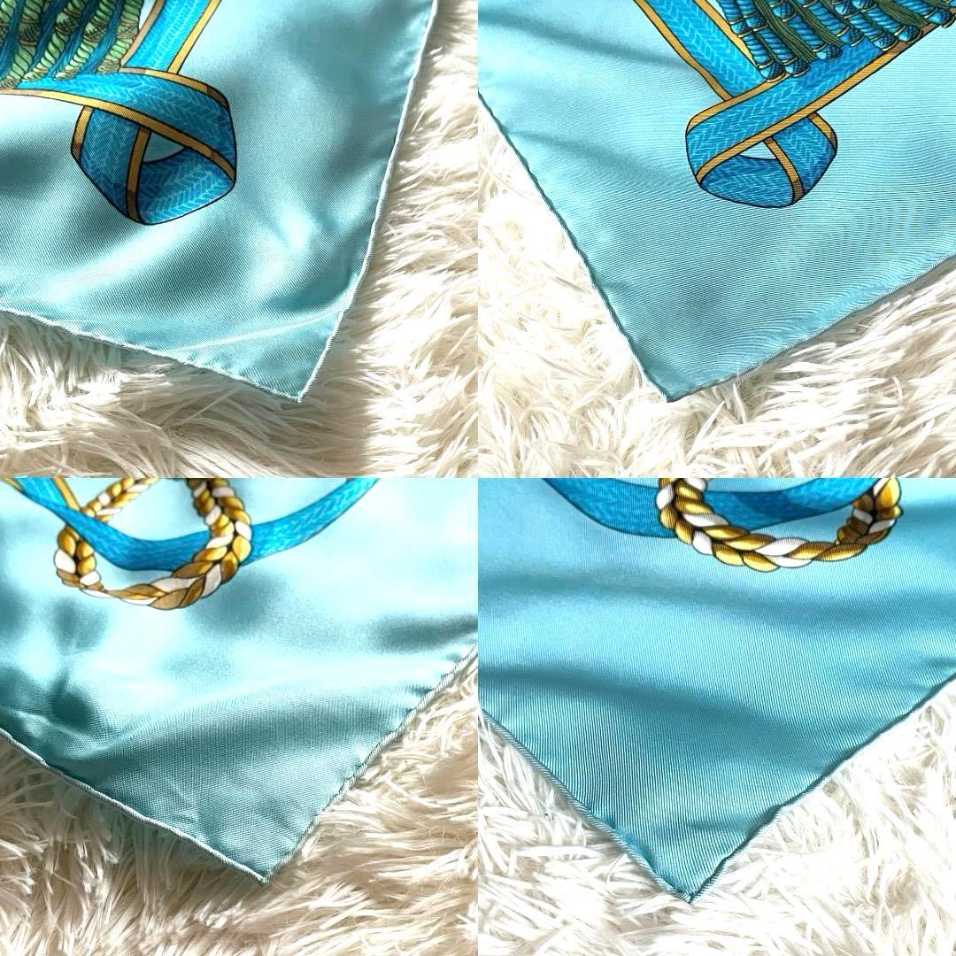 極美品 エルメス カレ90 フロンタル エ コカルド 馬具柄 シルク100 箱付