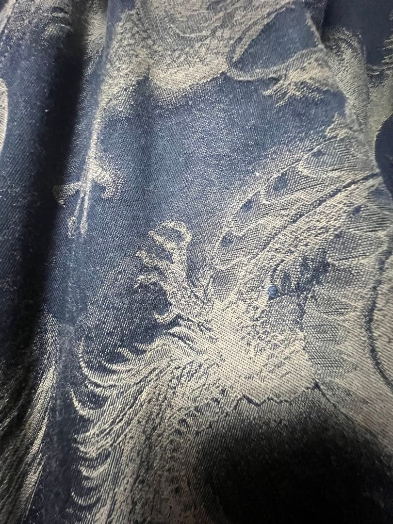 Uma Wang Carlo Coat ドラゴン柄ロングコート 黒と金色