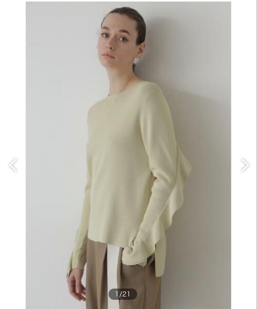 ◆美品◆アドーア◆3万◆ラッフルスリーブニット◆レモンイエロー◆長袖◆M セール】 ◇ラッフルスリーブニット （ニット・セーター）｜ADORE