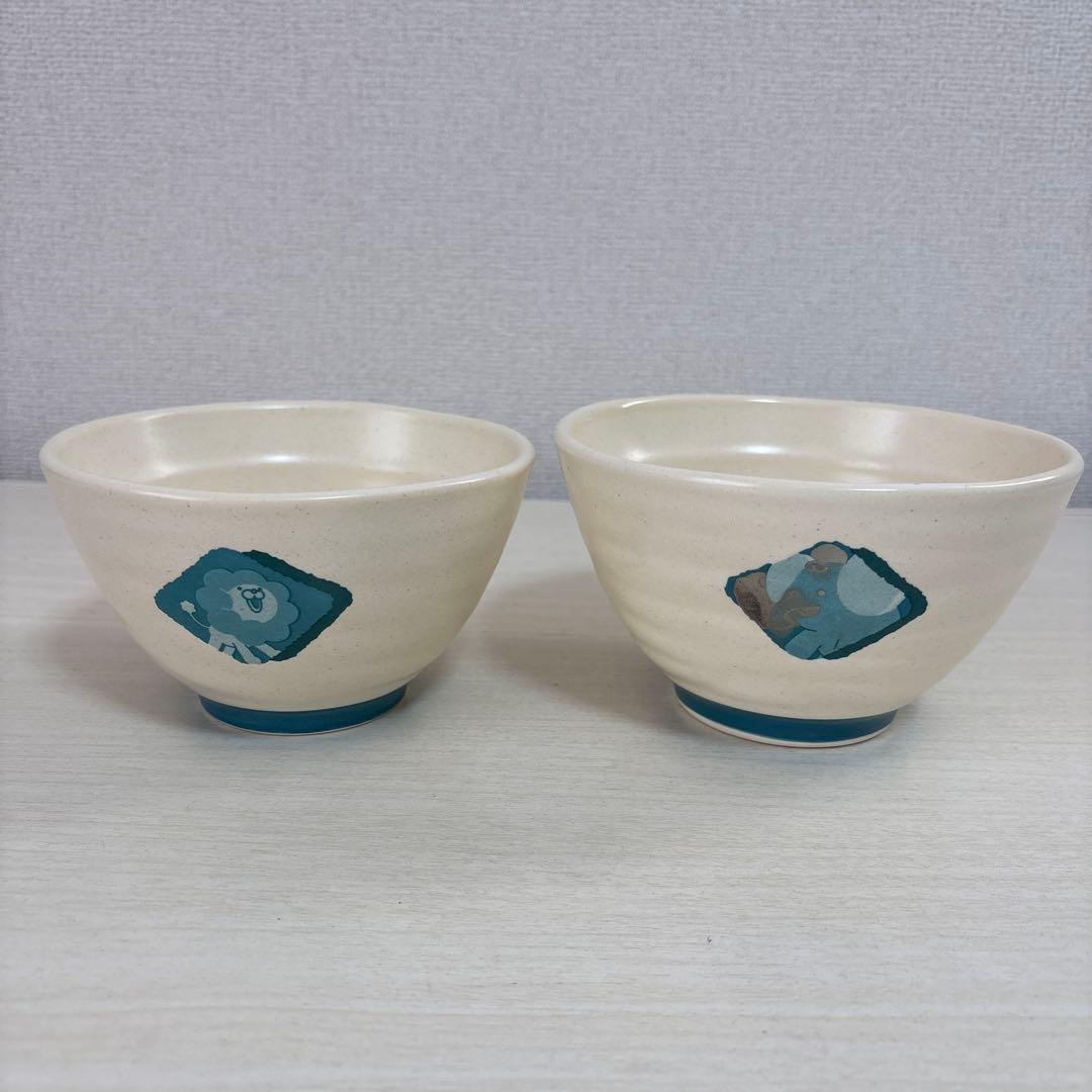 青い模様付き陶器ボウル2個セット - メルカリ
