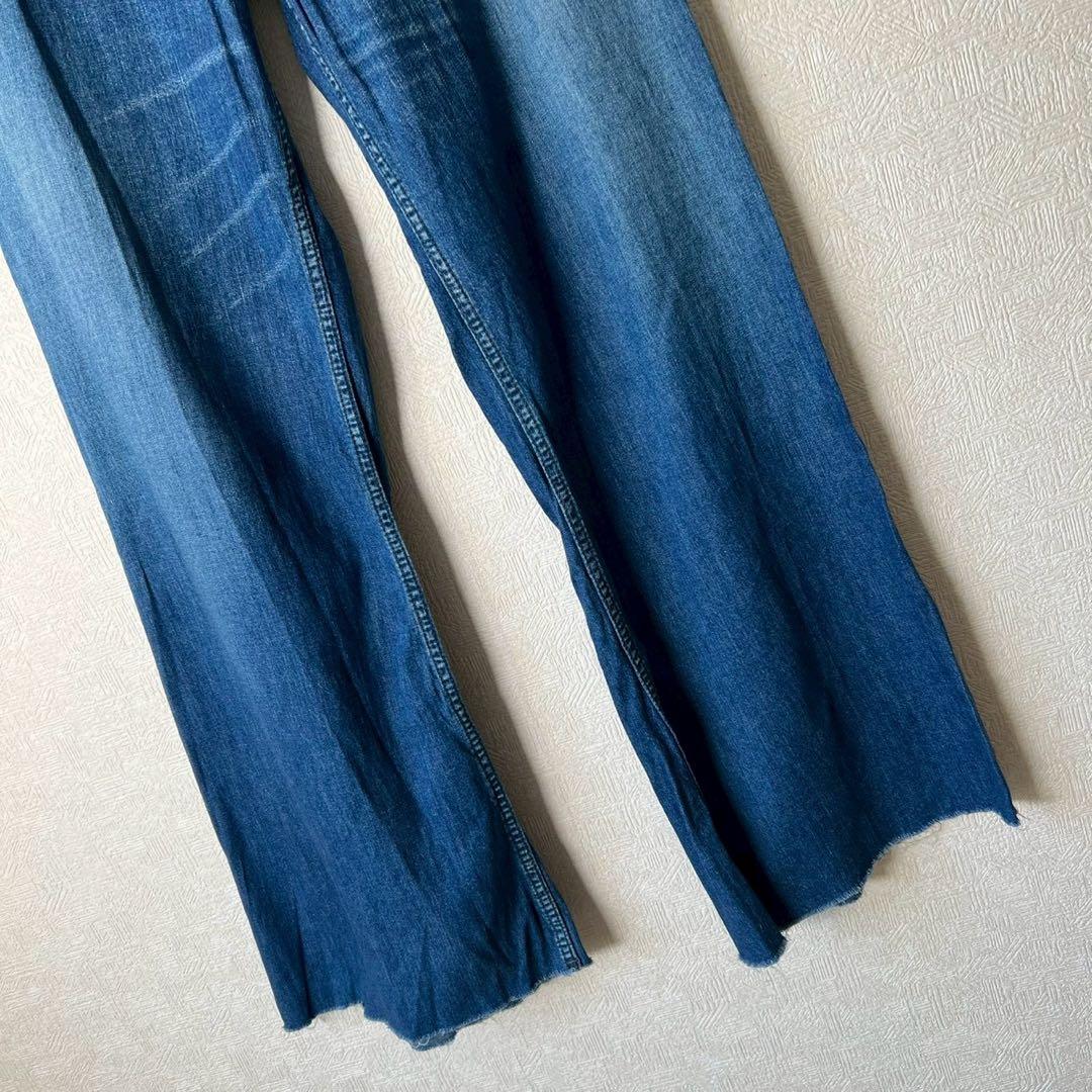67NOWOS ワイドデニムパンツ カットオフ フレア - メルカリ