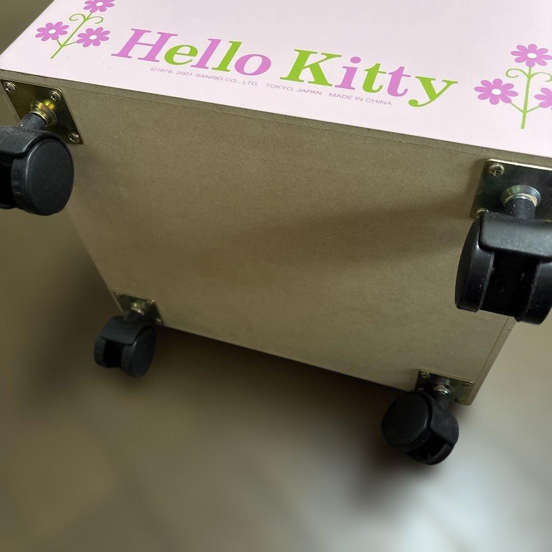 美品 激レア サンリオ ハローキティ キャスター 付き 木製 ボックス 収納