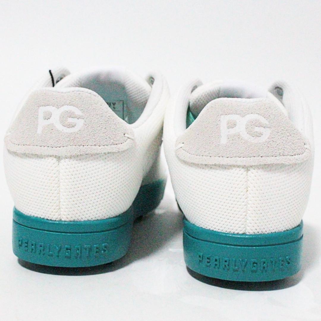 新品箱付 パーリーゲイツ スマイルニット ローカットシューズ 23.5cm 白