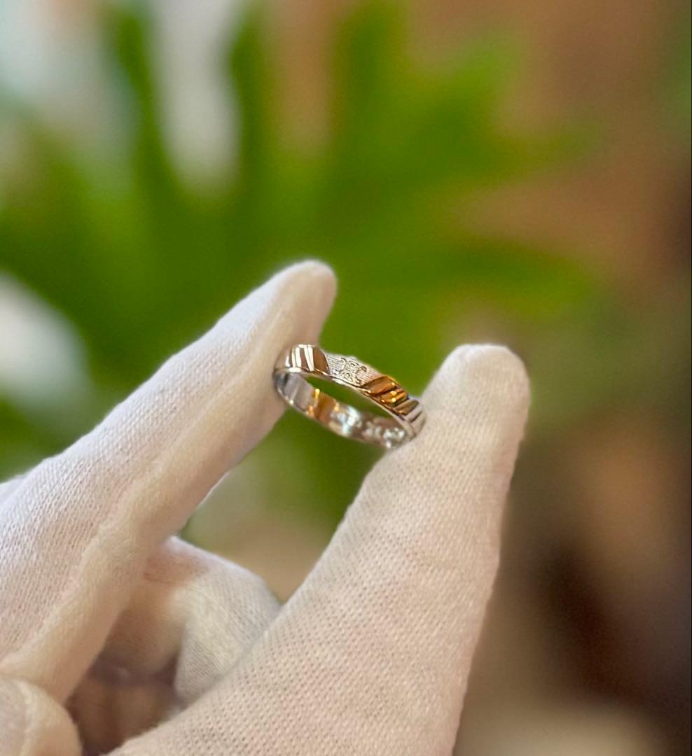 セリーヌ◇Pt850/K18YG*16号*マカダム*コンビリング*CELINE - メルカリ