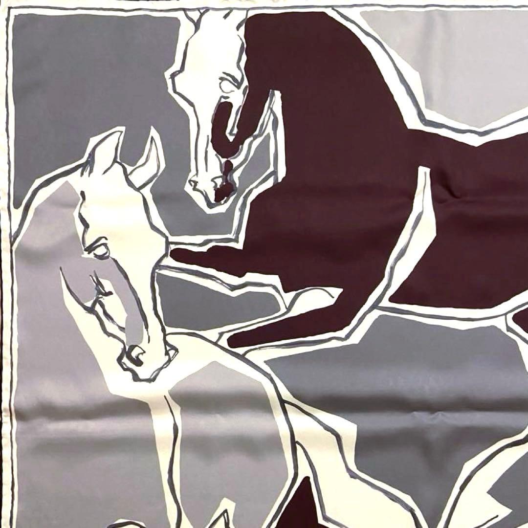 美品 お洒落エルメス シルクスカーフ カレ90 馬のダンス ダブル
