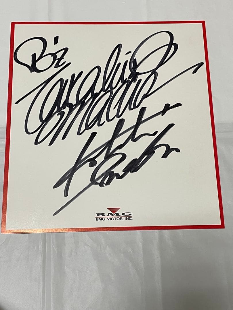 B'z 直筆サイン色紙 BMG色紙