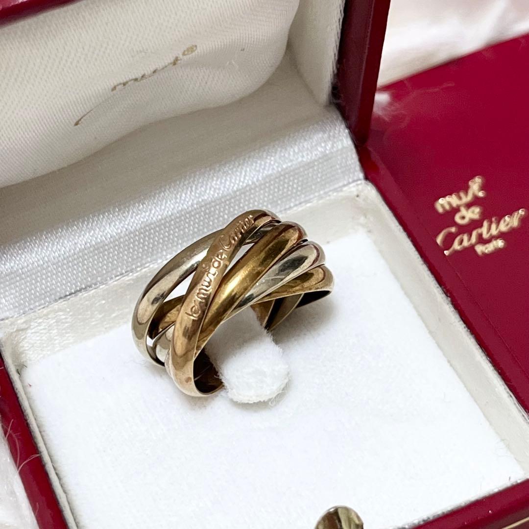カルティエ トリニティリング 5連 スリーカラー 750 54刻印　9g程 Cartier（カルティエ） トリニティ リング YG イエローゴールド 指輪