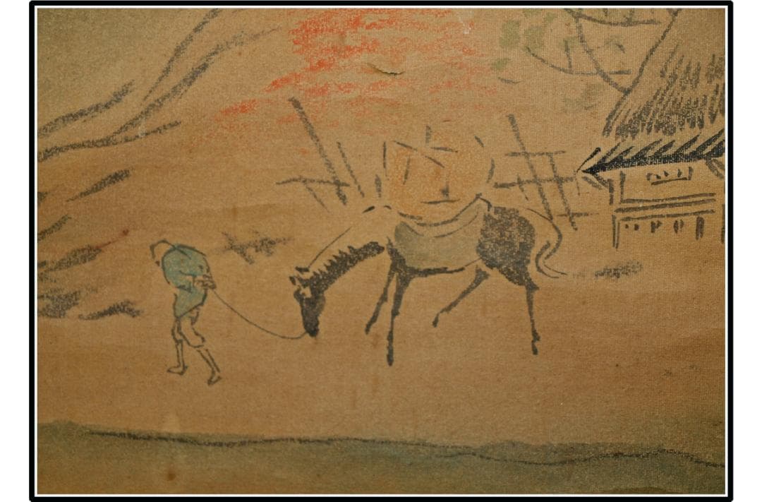 日本時代の掛け軸その肉筆保証 激安骨董品 ※江戸鎌倉平安 X1064C16-8