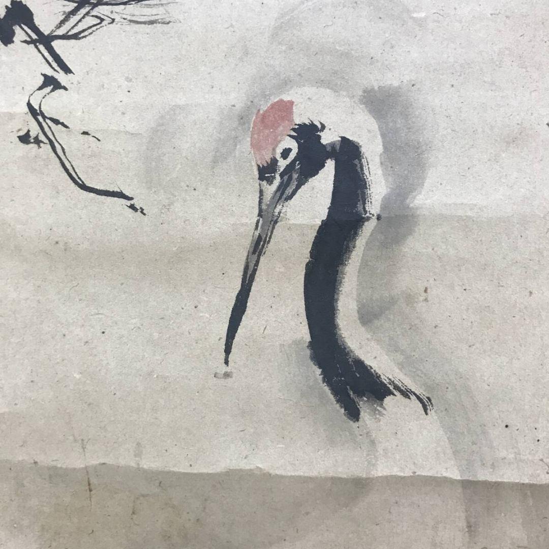 模写/狩野探幽/松鶴図/双鶴/花鳥図/祝掛軸/正月掛軸/掛軸☆宝船☆AK