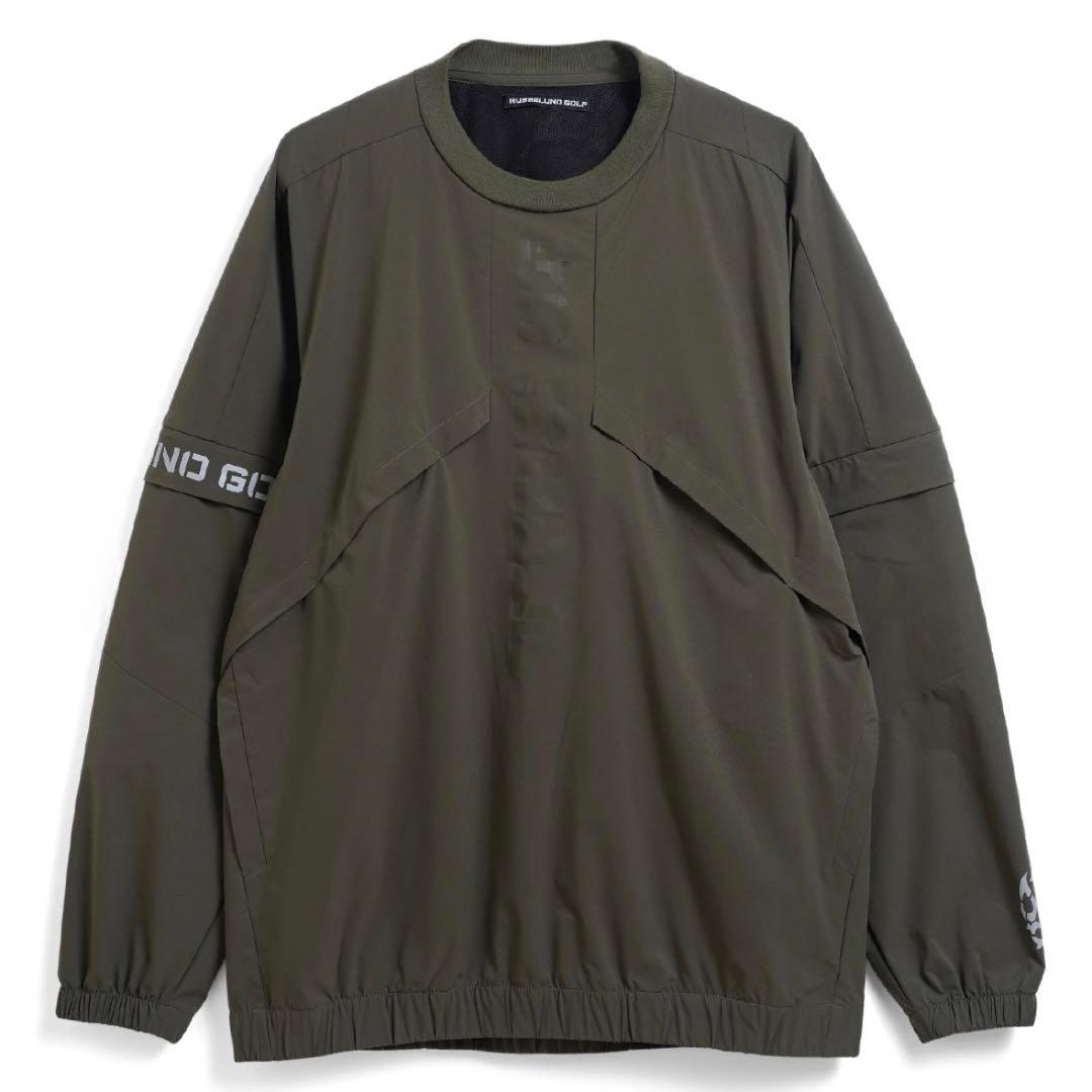 新品 ラッセルノ ゴルフ 2WAY プルオーバー ブルゾン カーキ XL 6