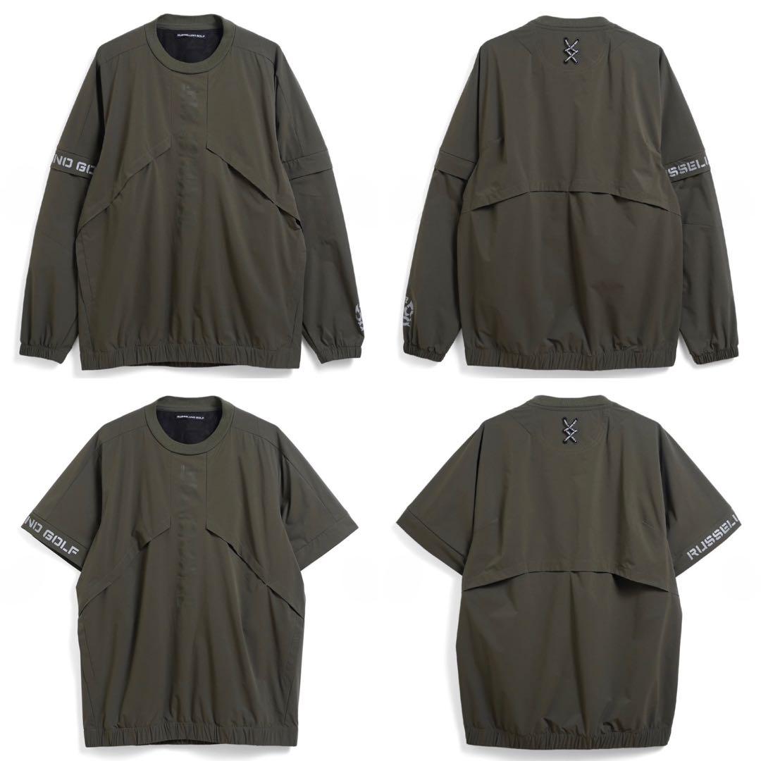 新品 ラッセルノ ゴルフ 2WAY プルオーバー ブルゾン カーキ XL 6