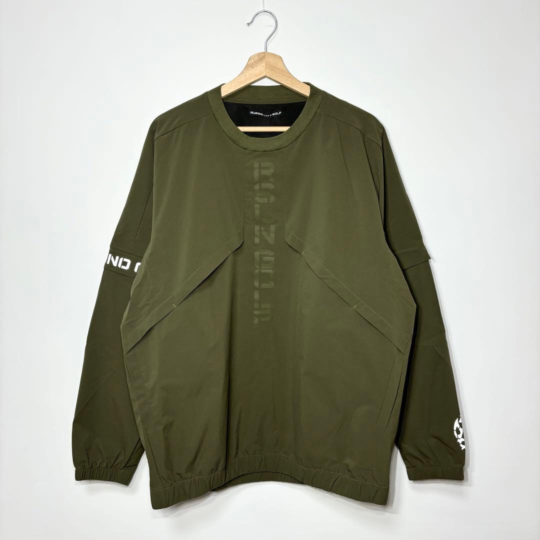 新品 ラッセルノ ゴルフ 2WAY プルオーバー ブルゾン カーキ XL 6