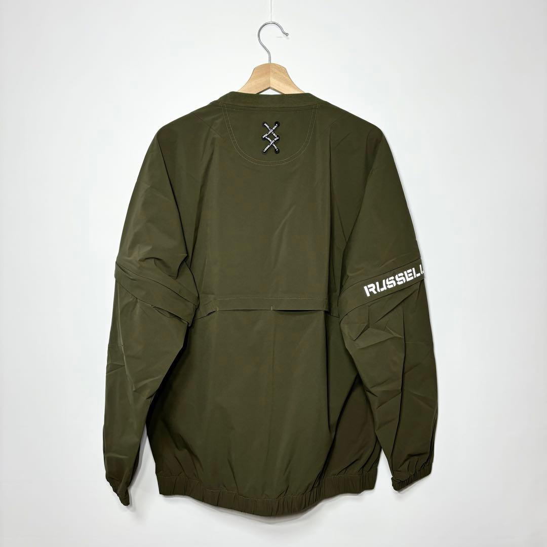新品 ラッセルノ ゴルフ 2WAY プルオーバー ブルゾン カーキ XL 6
