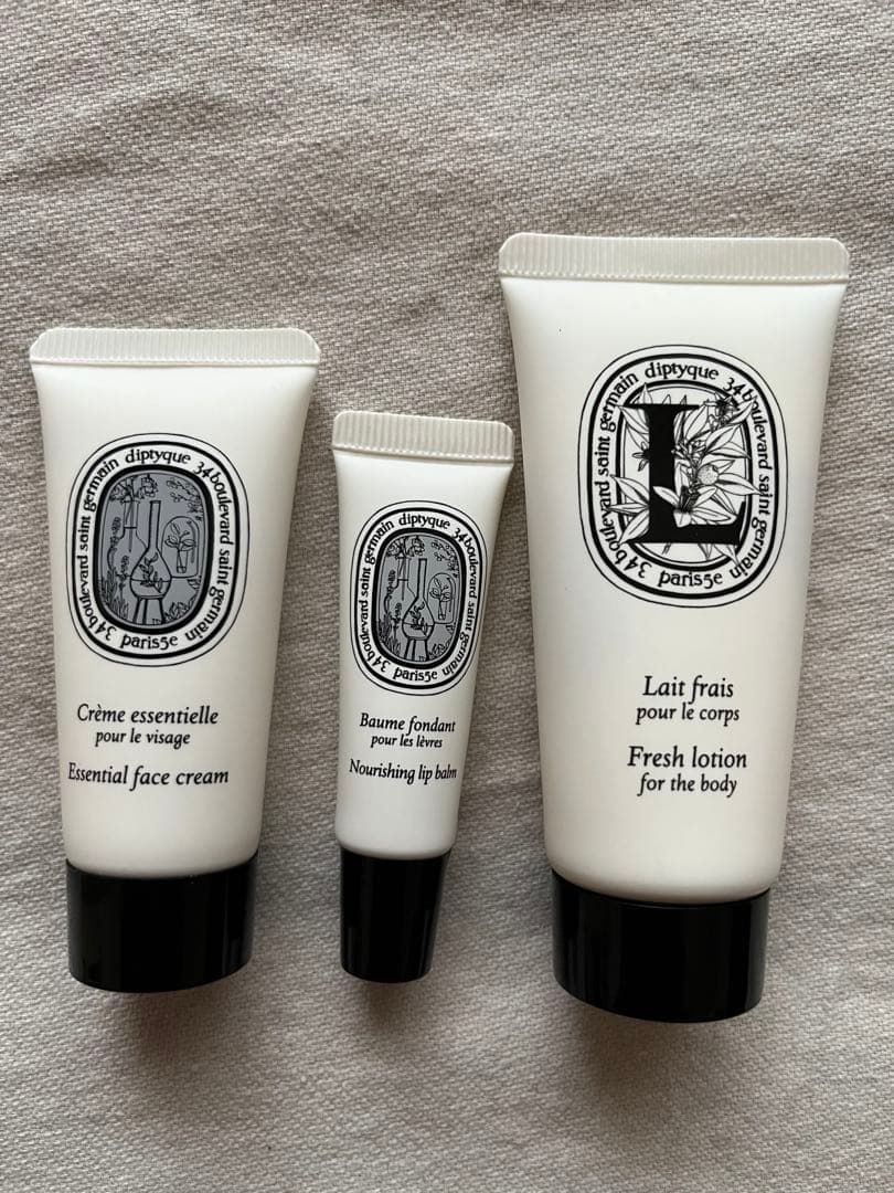 カタール航空 ビジネスクラスアメニティ DIPTYQUE スキンケアセット