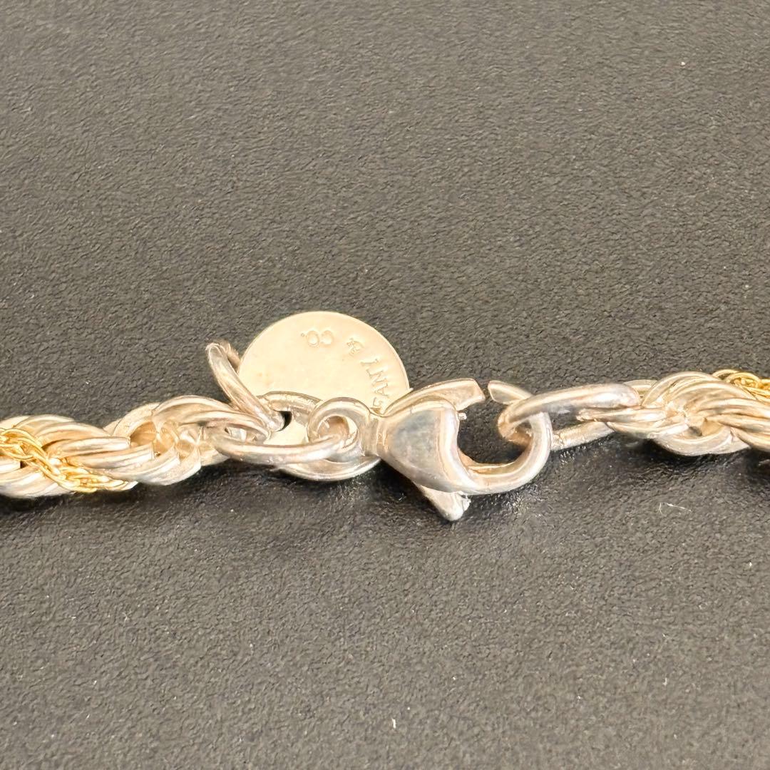 極美品 ティファニー コンビ ツイスト ロープ ネックレス 750 925