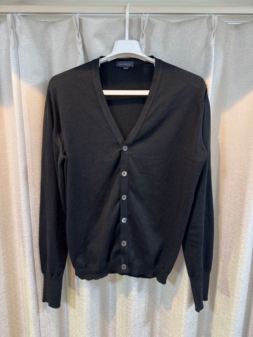 ジョンスメドレー カーディガン　超美品　黒　ブラック　L JOHN SMEDLEY（ジョンスメドレー） カーディガン メンズ ペットワース