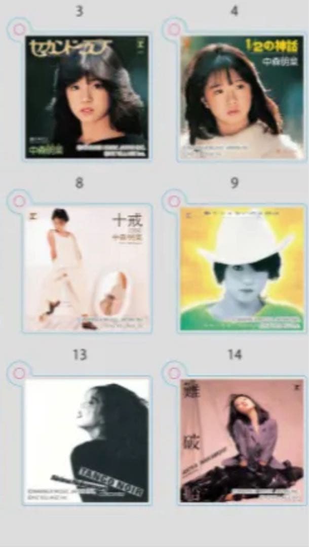 中森明菜 写真展限定　ジャケットアクリルキーホルダー　15種　コンプリート