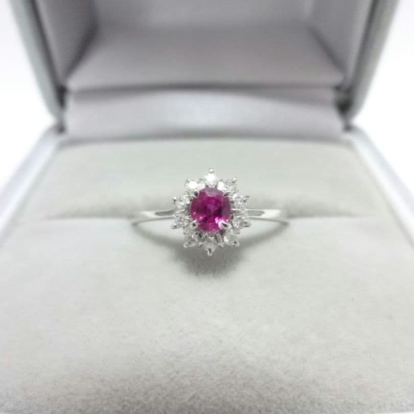 【Karin様】ルビー　ダイヤモンドリング　0.24ct　0.08ct　プラチナ