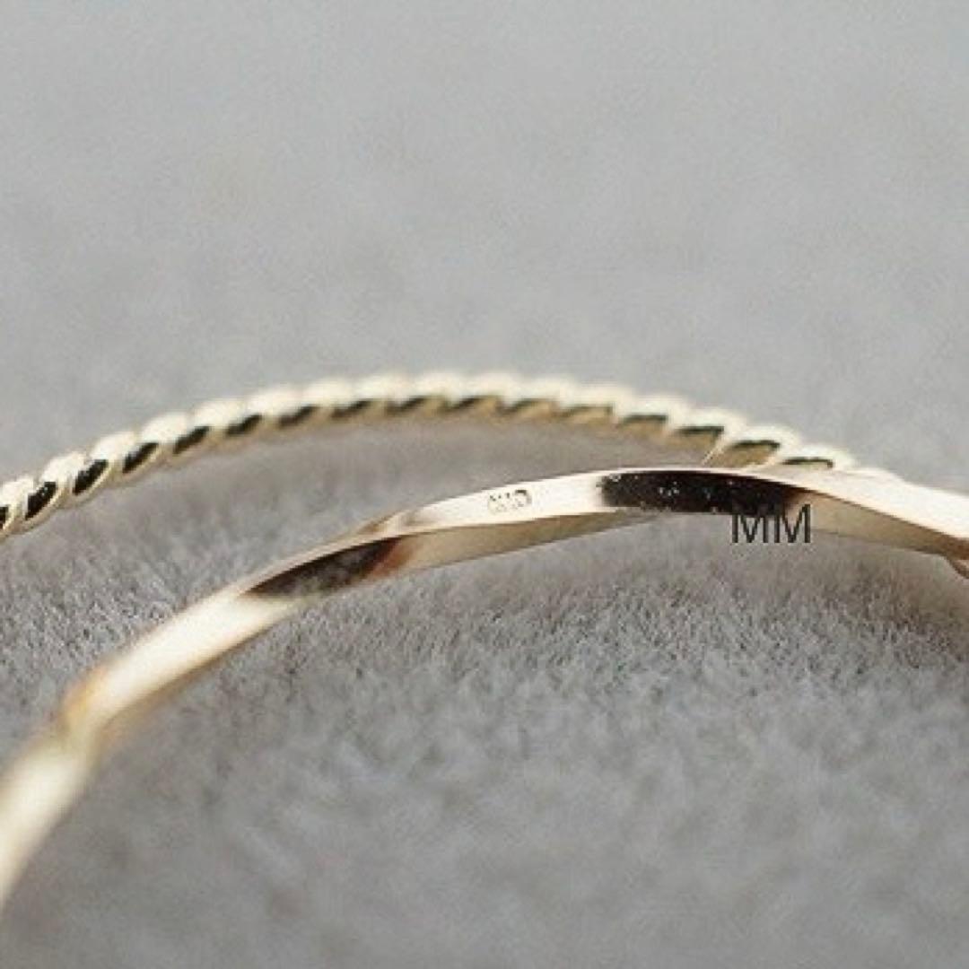 《刻印あり》K10YG レイヤードリング13号　新品