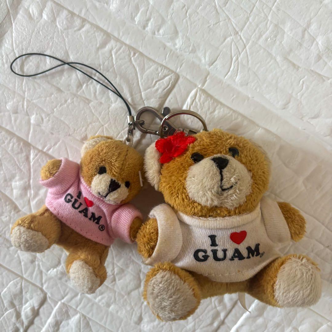 未使用】グアムお土産 くまキーホルダー 2個セット I♡GUAM - メルカリ