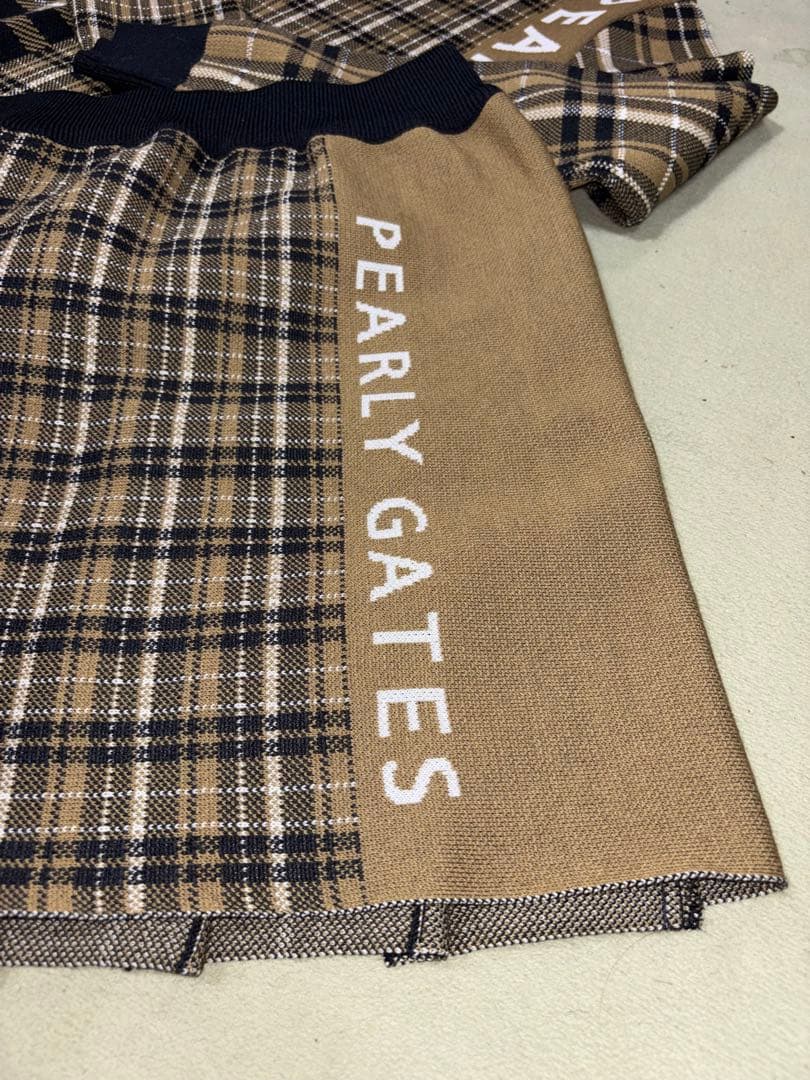 超美品）パーリーゲイツ、マルチチェック柄、セットアップ、サイズ上0