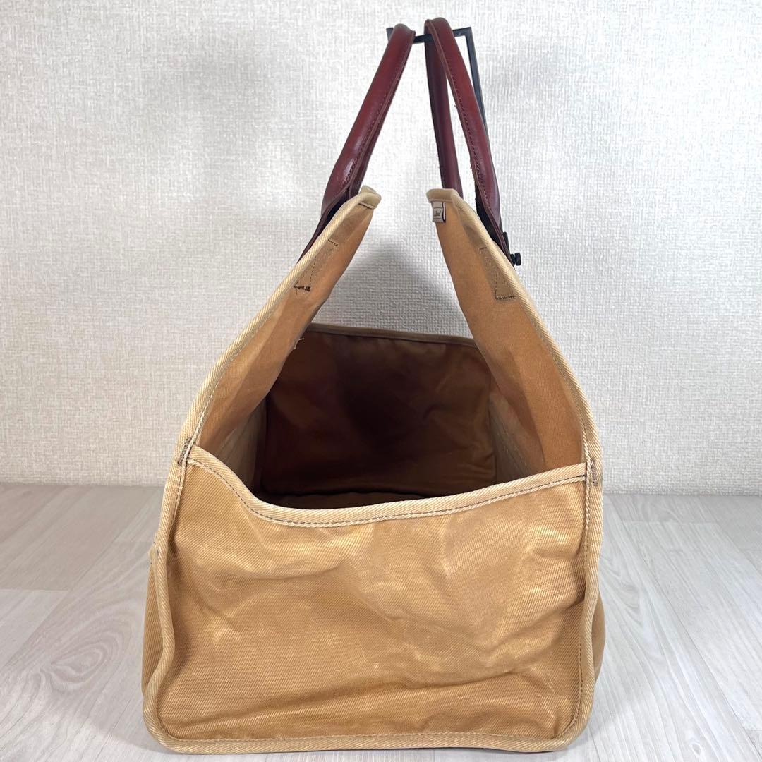 【良品】L.L.Bean　ワックスドキャンバス トートバッグ　ログキャリア　ロゴ