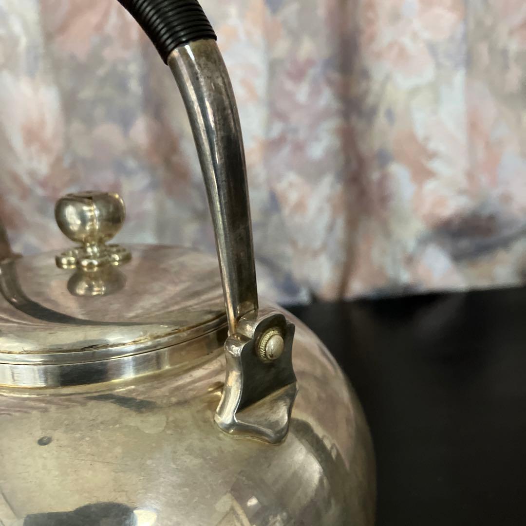 明治の金工師「中川九世浄益」作「南鐐（なんりょう）」純銀湯沸 重さ