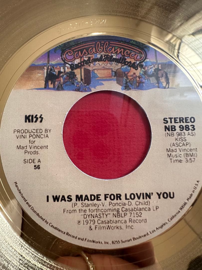 KISS I Was Made For Lovin You ゴールドプレート