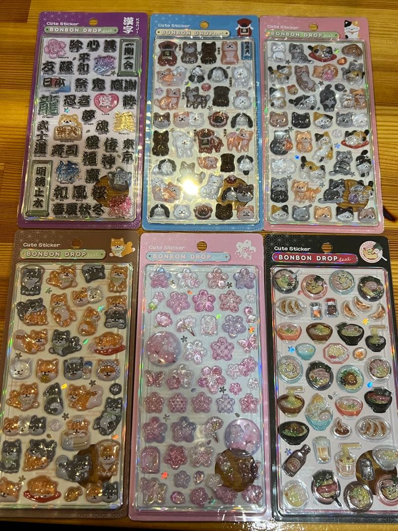 新柄　ボンボンドロップシール　6点セット　正規品 正規品】ボンボンドロップシール和柄6枚セット(東京観光＋古都めぐり＋