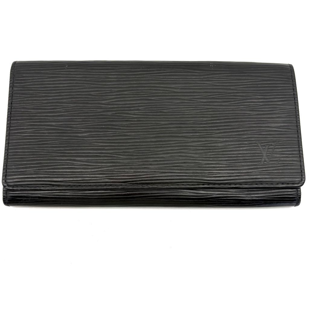 VUITTON 長財布 エピ 二つ折り 黒 レザー 札入れ カードケース 名刺