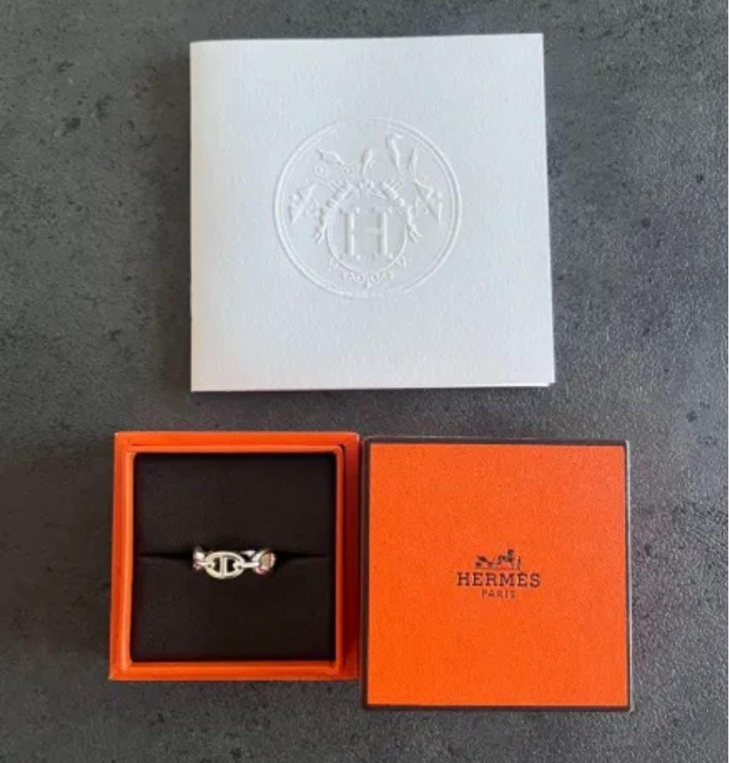 HERMES アンシェネリング 55号 シルバー 証明書付き - メルカリ