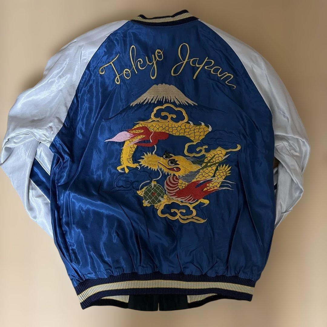 テーラー東洋 オールブラックサテンスカジャン 鷹刺繍 - メルカリ