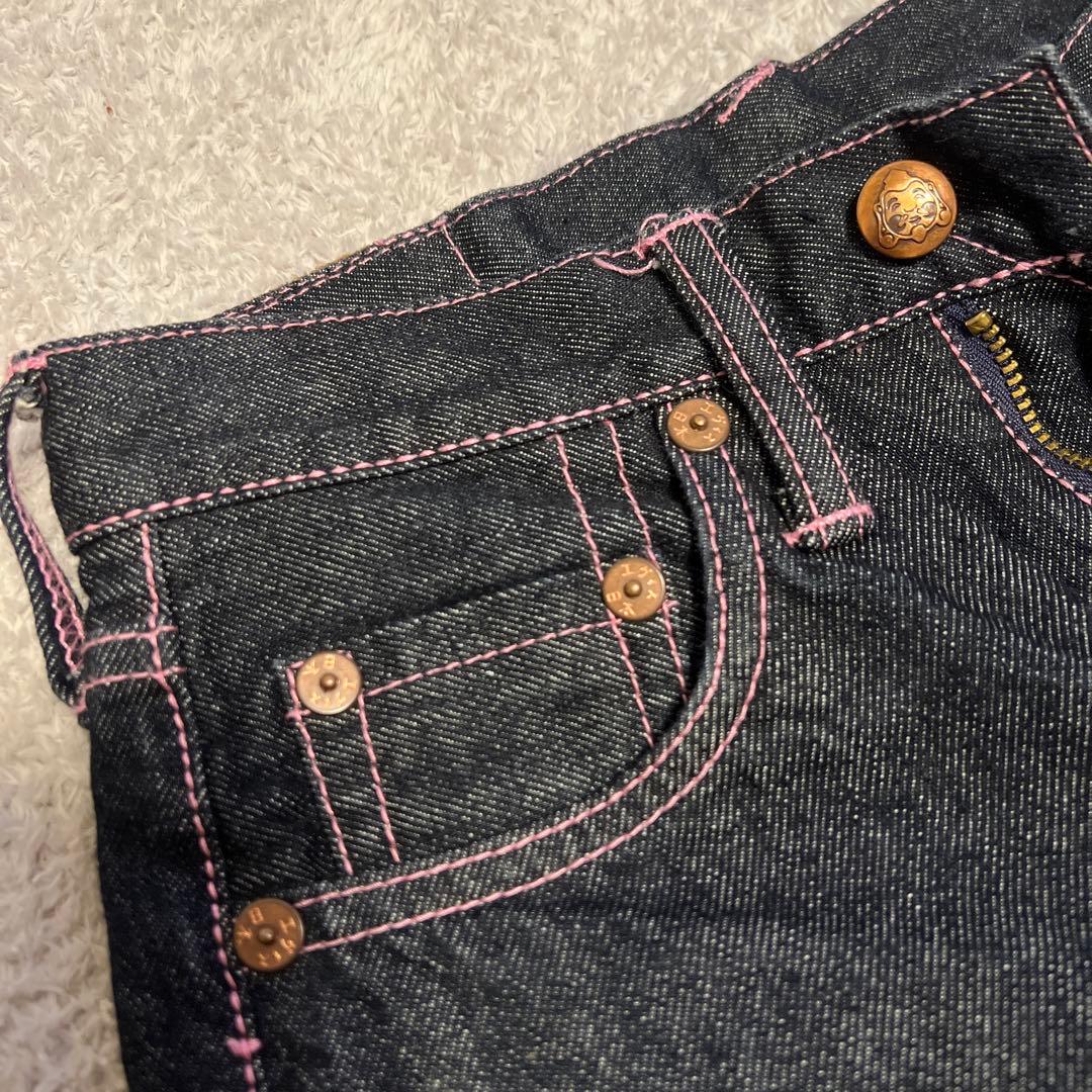 美品✨エビスEVISU デニム ピンク カモメ ステッチ ジーンズ24インチ