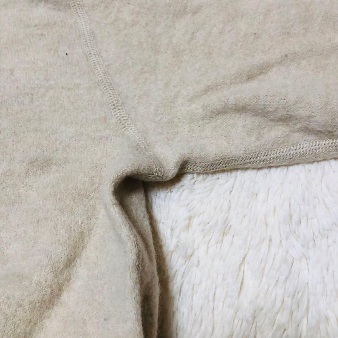 45R 縮絨のMシャツ ニット 長袖 モックネック ワイド ロゴ 刺繍 ウール