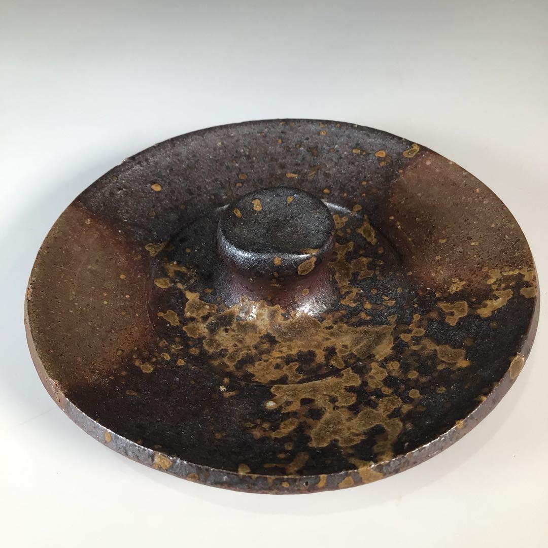 Ｎ３９２　水指　『備前焼』『落雁窯　幸崎達彦造』　共箱　茶道具